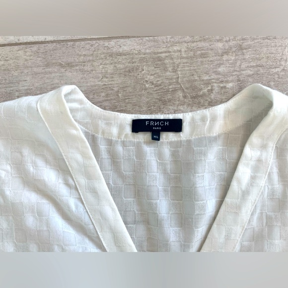 FRNCH Paris White Blouse M/L - Picture 4 of 10